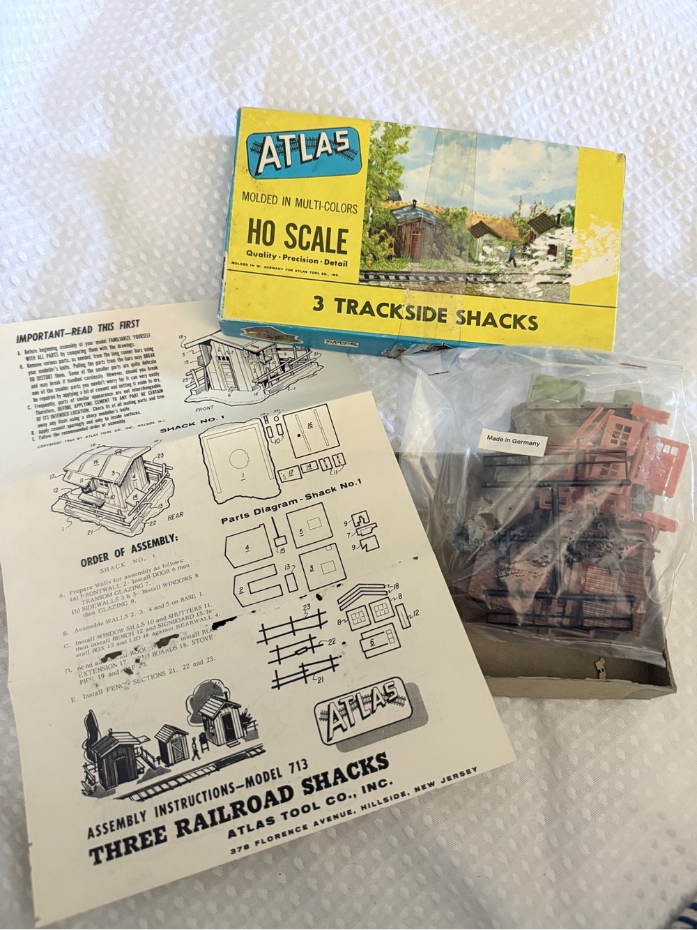 Atlas HO Scale Three Trackside Shacks - Yellow Box